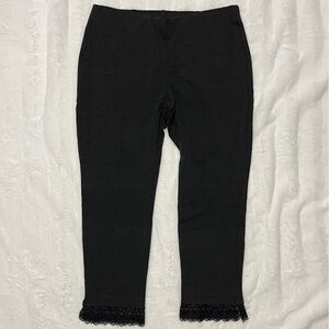 Chico's Elastic Waist Pull-On Slim Straight Leg Lace Pant | Size 2.5